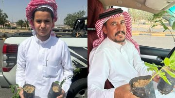 بيئة رنية توزّع شتلات لدعم مبادرة السعودية الخضراء