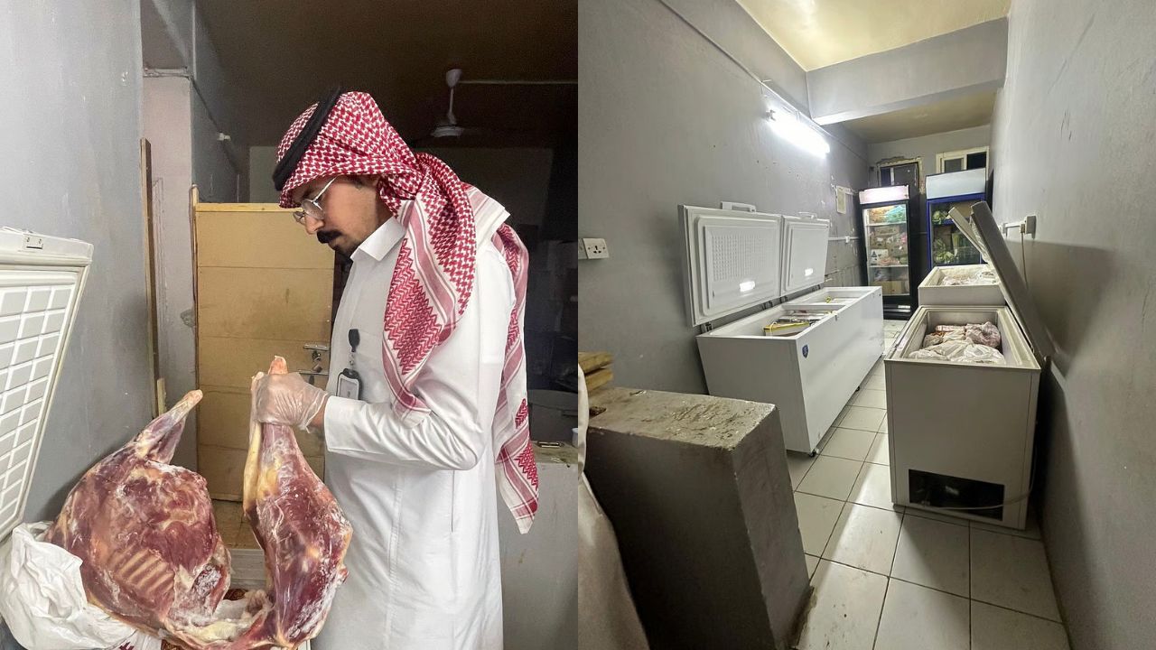 بلدية غرب الطائف تضبط لحوما مجهولة داخل معمل مخالف 5 بلدية غرب الطائف تضبط لحوما مجهولة داخل معمل مخالف